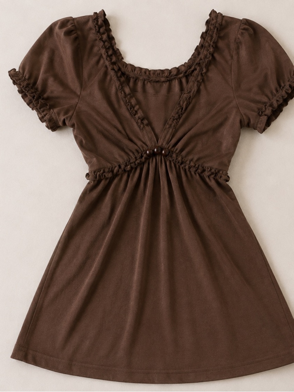 Chocolate Brown Babydoll Layering Top Embire Waist A Line Fall Size m/l